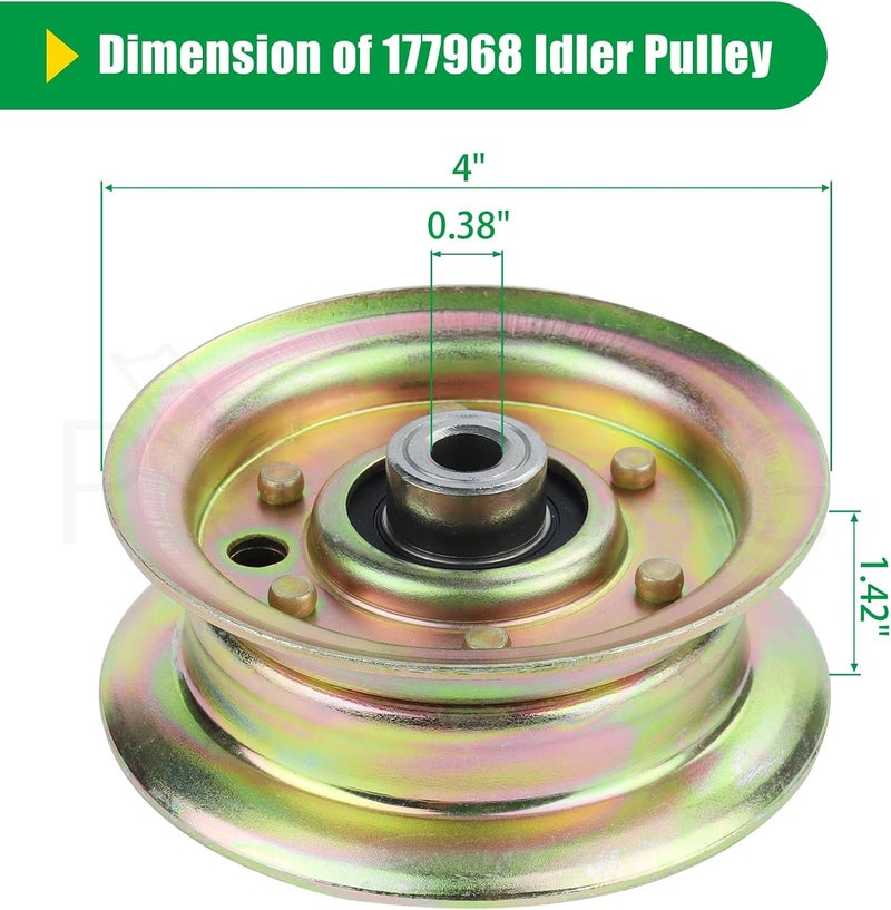 POSFLAG 2 Pack 532177968 Husqvarna Idler Pulley Replaces 532193197 Husqvarna Idler Pulley, 177968 Pulley, 193197 Pulley, Ariens 21546308 Idler Pulley for Husqvarna YTH24V48, YTH22V46, YTH2348 Tractors - Image 4